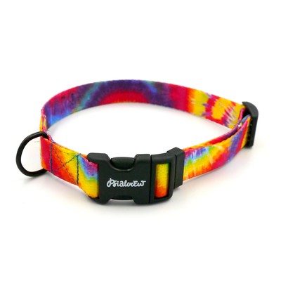 Verstellbares Hundehalsband Tie Dye Psiakrew, Breite 2 cm, kleiner Hund, schwarze Beschläge