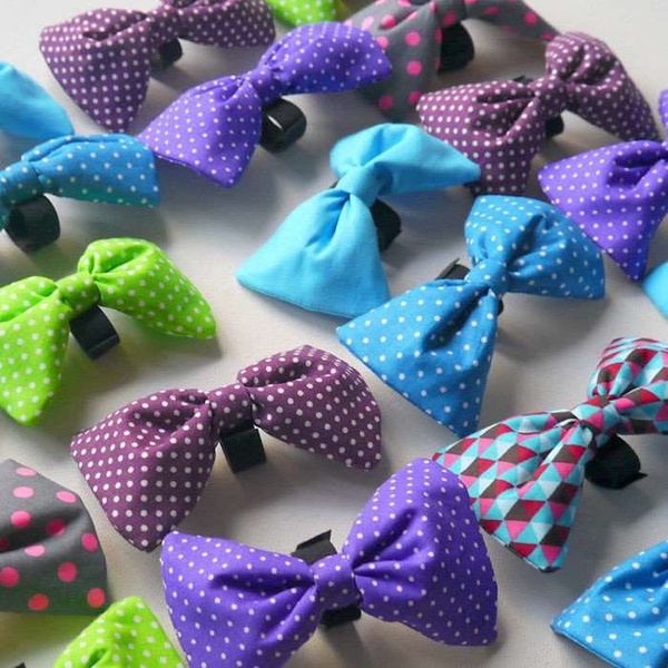 Dog Bow Tie Violet, Pet Bow Tie, Bowtie, Collar Attachment
