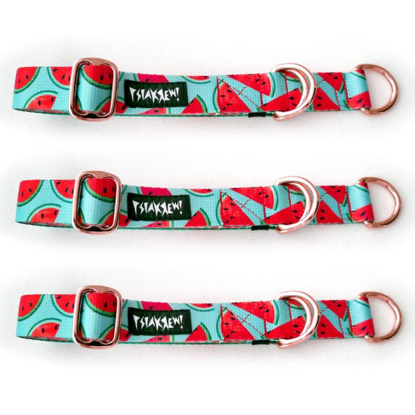 Half-choke collar Watermelon, 2.5 cm wide, medium and big dogs, rose gold