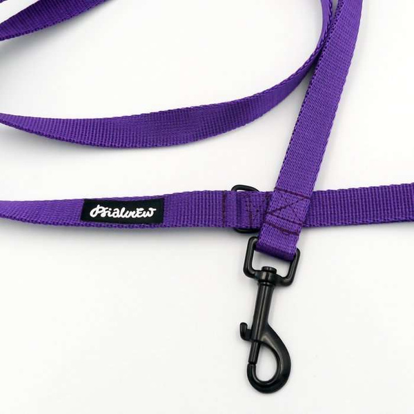 Purple Dog Leash width 2 cm 0.78 ", black extras