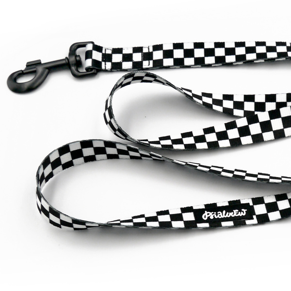 Dog Leash Checker Psiakrew width 2.5 cm, 1" wide, big black snap hook 8 cm