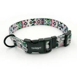 Dog Collar Psiakrew Grey Llama 2.5 cm, 1"  wide, black extras