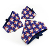 Premium Dog Bandana Santa Clauses handkerchief style to tie around your pet’s neck, Dark blue