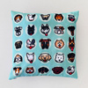 Pillow Colored Dogs Decorative Cushion Mint Psiakrew