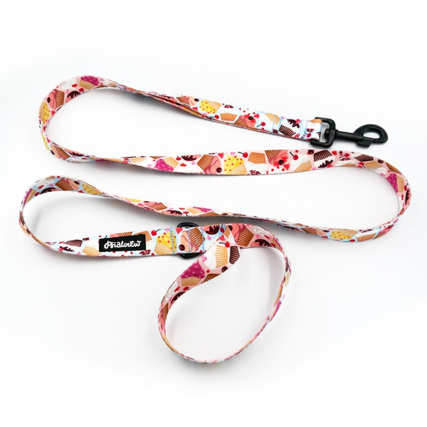 Hundeleine Hot Sweetness Psiakrew Breite 2,5 cm, 1" breit, kräftiger schwarzer Karabiner 8cm