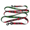 Długa smycz dla psa przepinana w szkocką kratę Tartan Psiakrew, 2,5 cm karabińczyk 8 cm czarny