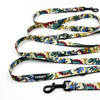 Long Dog Leash Jurassic Bark width 2 cm (0.78")  wide, black snap hook 7 cm