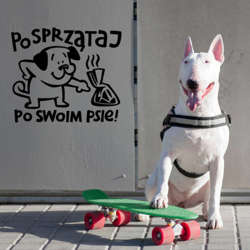 CLEAN UP AFTER YOUR DOG Dekorativer Information Aufkleber Psiakrew