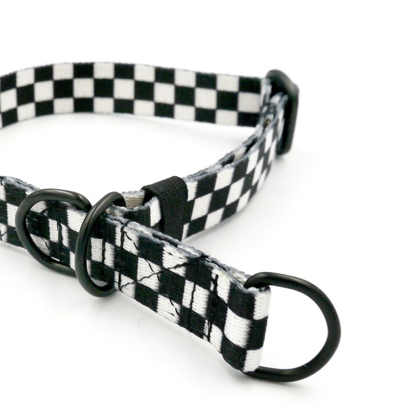 Half-choke collar Checker, 2 cm wide, for small dogs, black extras