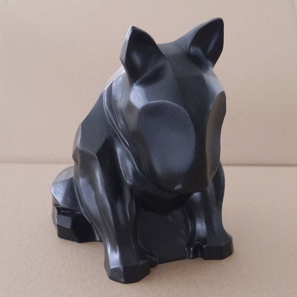 Schwarze Bullterrier-Hundeskulptur