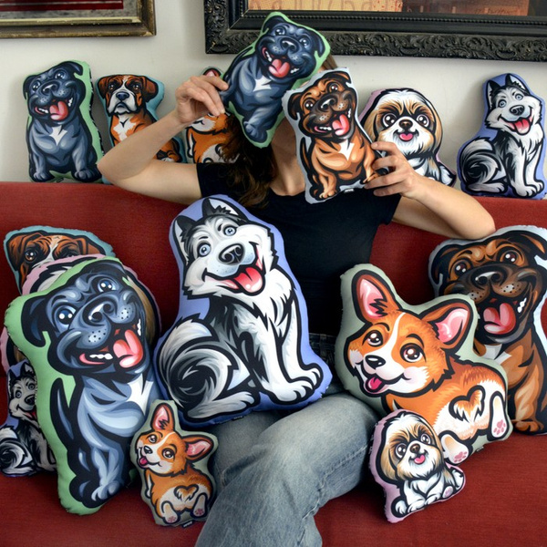 Poduszka Pies Husky Syberyjski Psiakrew Przytulanka Maskotka Zabawka Pluszak