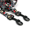 Dog Leash Pirates width 2.5 cm, 1" wide, big black snap hook
