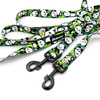 Long Adjustable Dog Leash Bamboo PandaPsiakrew, width 2.5 cm, black snap hook 8 cm