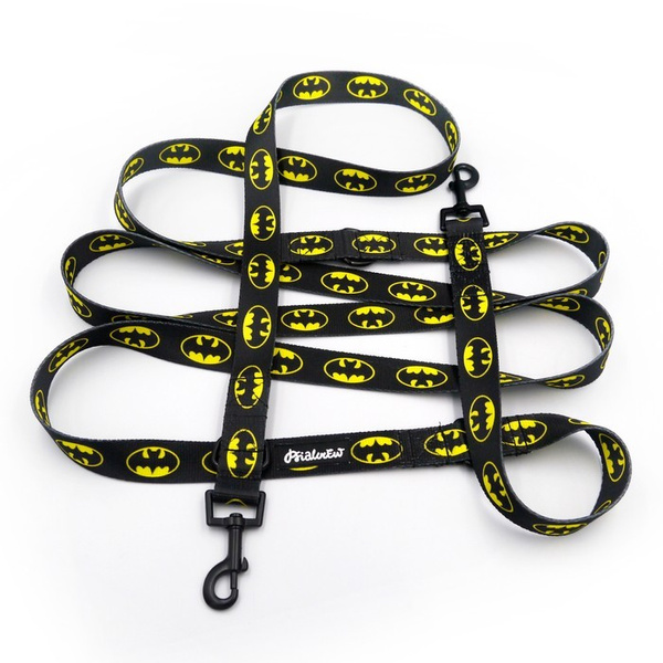 Długa Smycz Dla Psa Przepinana Regulowana Bat Dog Psiakrew, 2,5 cm, karabińczyk 6cm czarny