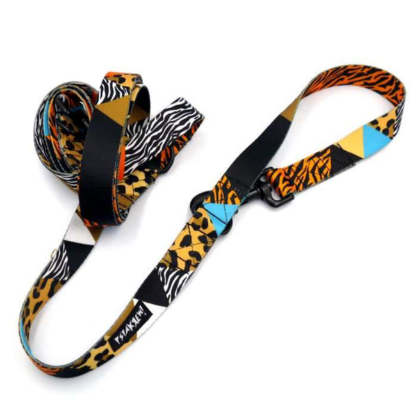 Dog Leash Wild Animals width 2.5 cm, 1"  wide, big black snap hook
