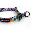 Half-choke collar Crazy Leopard, 2.5 cm wide, medium and big dogs, black extras
