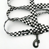 Dog Leash Checker width 2.5 cm, 1" wide, black, big snap hook 8 cm
