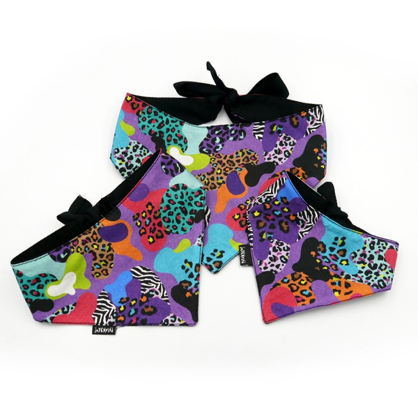 Premium Dog Bandana Crazy Leopard handkerchief style to tie around your pet’s neck
