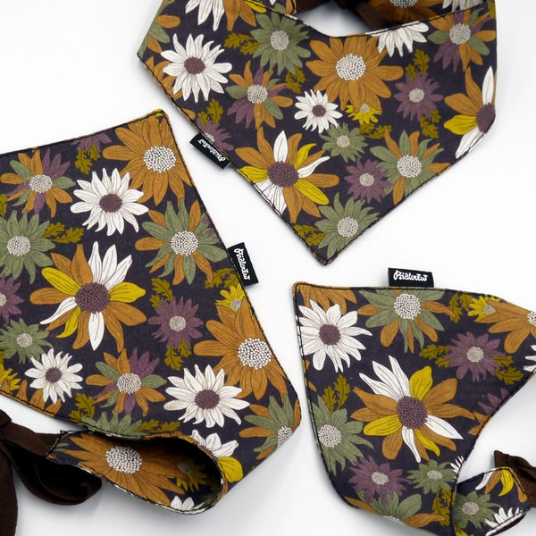 Dog Bandana Flowers handkerchief style to tie around your pet’s neck