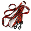 Dog Leash Lumberjack width 2.5 cm, 1" wide, big black snap hook 8 cm