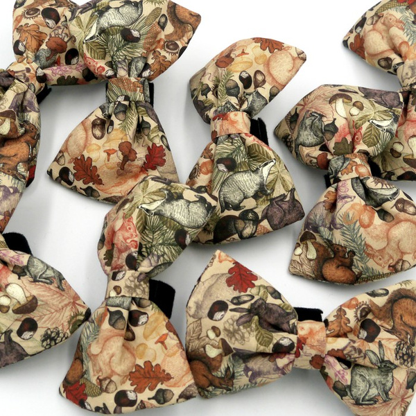 Dog Bow Tie Forest Treasures Psiakrew, Pet Bow Tie, Bowtie, Collar Attachment