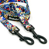 Long Dog Leash Día de los Muertos Psiakrew width 2 cm (0.78"),  black snap hook 7 cm (3,15")