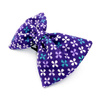 Violet Bow Tie Bow for a dog with four-leaf clovers, attached to a collar