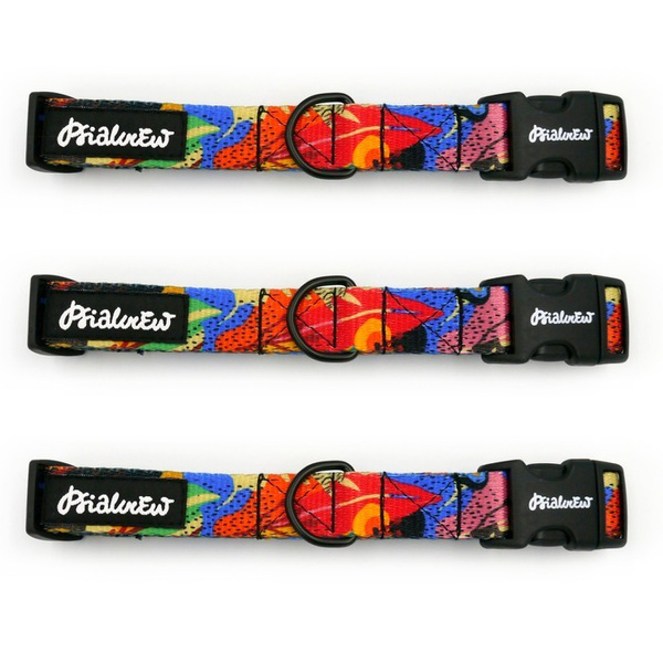 Verstellbares Hundehalsband Kaleidoskop Psiakrew, Breite 2 cm, kleiner Hund, schwarze Beschläge