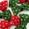Green Dog Bow Tie, gift for dog, Gold Stars Pet Bow Tie, Bowtie, Collar Attachment