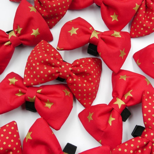Dog Bow Tie, gift for dog, Pet Bow Tie, Bowtie, Collar Attachment, model Gwiazdor