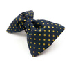 Dark Blue Dog Bow Tie, gift for dog, Gold Dots Pet Bow Tie, Bowtie, Collar Attachment