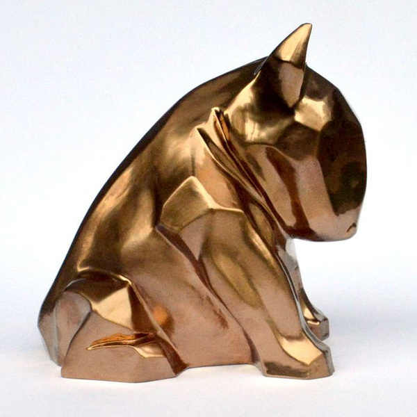 Sculpture Bull Terrier Golden Bling Bling!