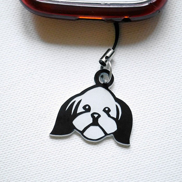 Shih tzu dog pendant, phone tag, charms