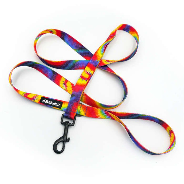 Dog Leash Tie Dye width 2 cm 0.78 ", black extras