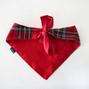Bandamka świąteczna dla psa, wiązana chusteczka w szkocką kratę Tartan