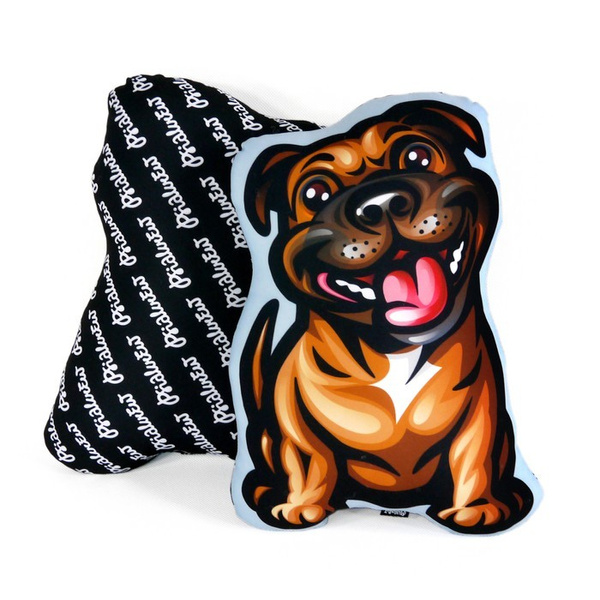 Staffordshire Bull Terrier Braun Hundekissen Psiakrew Kuscheliges Maskottchen Plüschtier