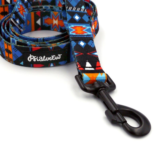 Dog Leash Sorry Winnetou Psiakrew width 2.5 cm, 1"  wide, big black snap hook 8 cm