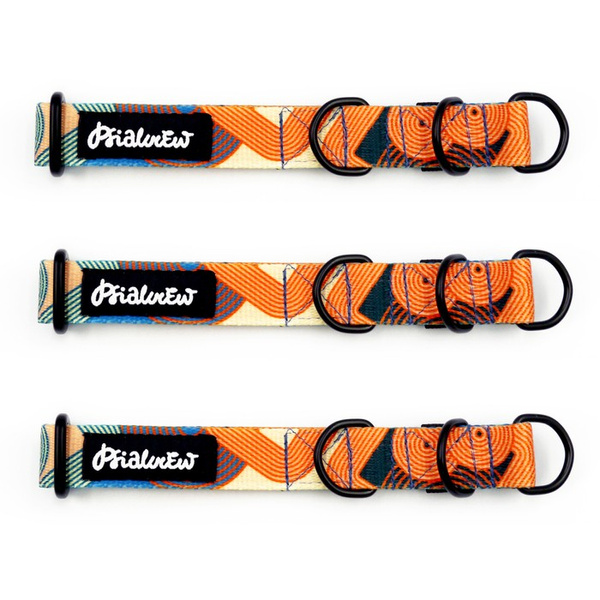 Half-choke collar Geo Snake, 2 cm wide, for small dogs, black extras