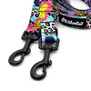 Long Dog Leash Crazy Leopard Psiakrew width 2 cm (0.78"), black snap hook 6 cm