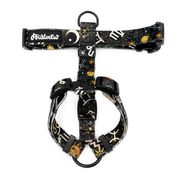 Małe Szelki dla Psa Guard, Zodiak Psiakrew, dla mniejszych psów, taśma 2 cm, czarne okucia