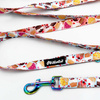 Long Dog Leash Hot Sweetness width 2 cm (0.78")  wide, Holo  petrol effect snap hook 7 cm
