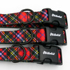 Obroża dla psa regulowana klamra zatrzaskowa Tartan Psiakrew 2,5 cm, czarne okucia
