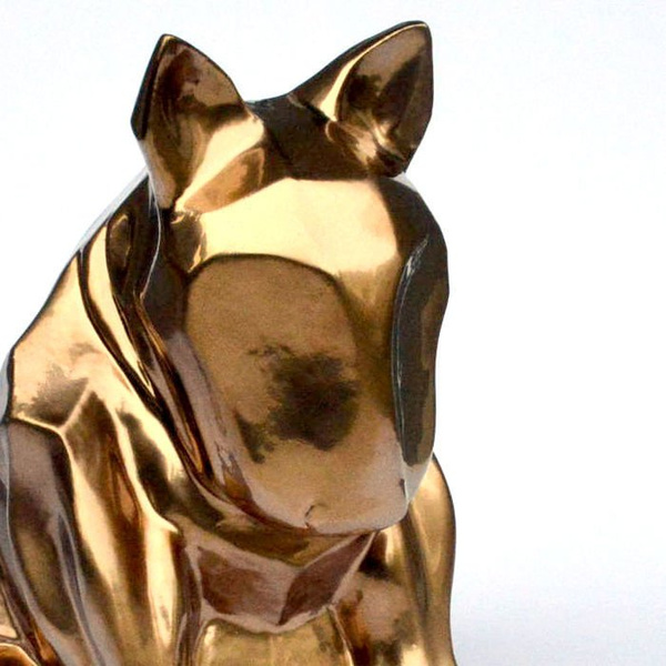 Sculpture Bull Terrier Golden Bling Bling!