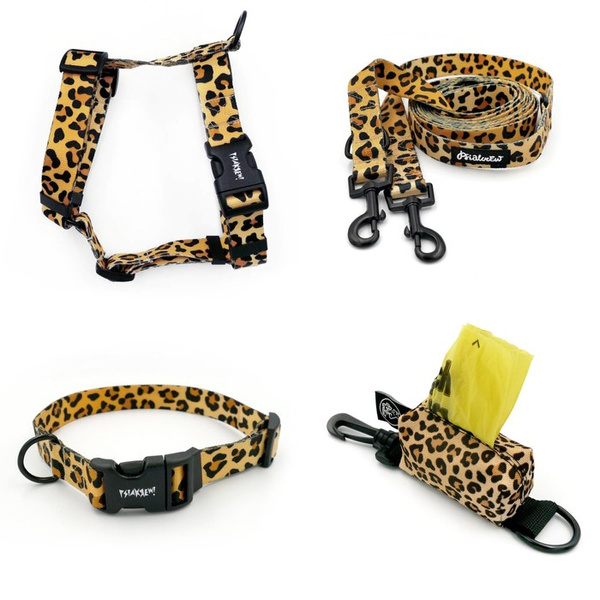 ACCESSORY KIT. Medium and big dog. Tarzan Psiakrew Series; Collar, Harness, Leash, Pouch