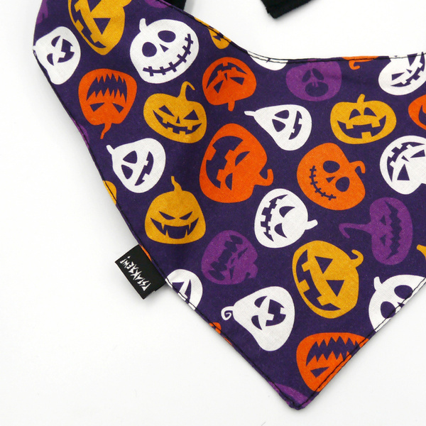 Premium Dog Bandana Terrible Pumpkin, Halloween handkerchief style to tie around your pet’s neck