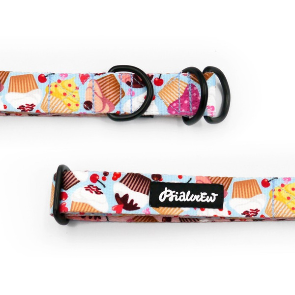 Half-choke collar Hot Sweetness Psiakrew, 2.5 cm wide, medium and big dogs, black extras