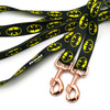 Dog Leash Batdog width 2.5 cm, 1"  wide, pink gold, big snap hook 8 cm