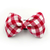 Red and white Vichy pattern Dog Bow Tie Pet Bow Tie, Bowtie, Collar Attachment