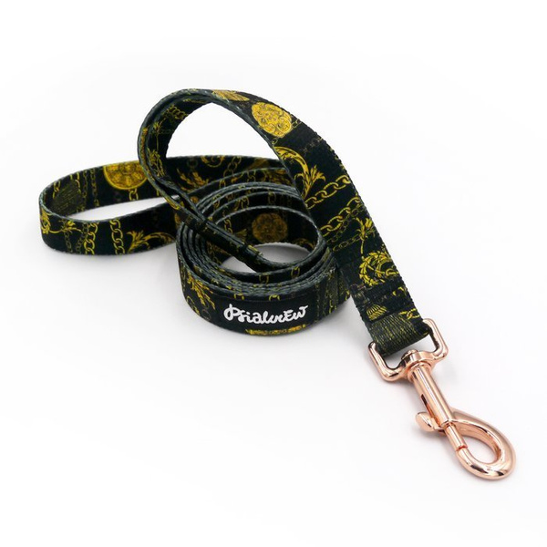 Dog Leash Donatella width 2 cm 0.78 ", gold snap hook 7 cm