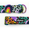 Half-choke collar Crazy Leopard 4 cm wide, medium and big dogs,  holo extras